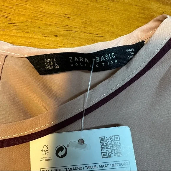 Zara Blush Top with Burgundy Accents - Picture 4 of 7